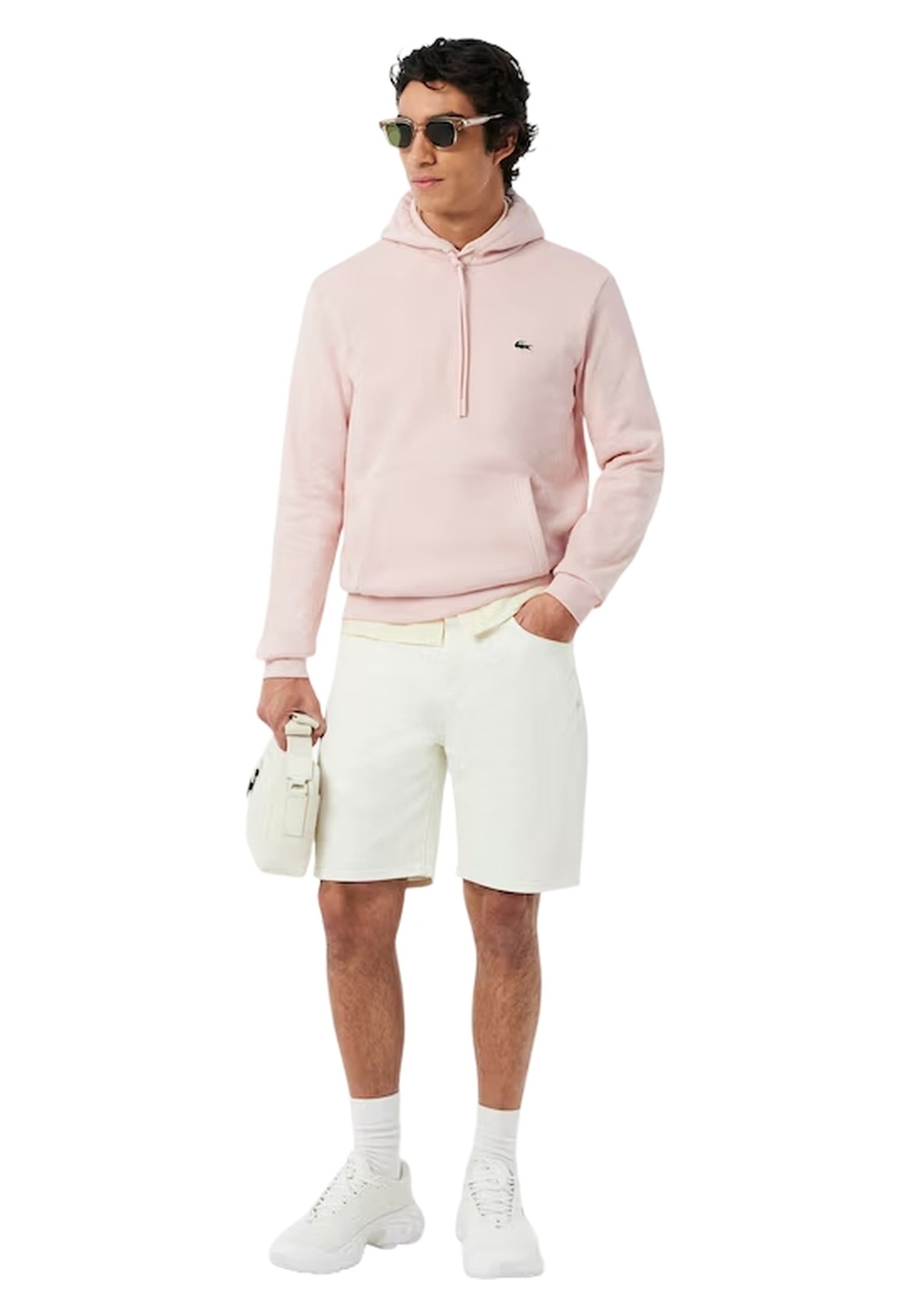 SUDADERA LACOSTE ROSA SMALL LOGO HOODIE
