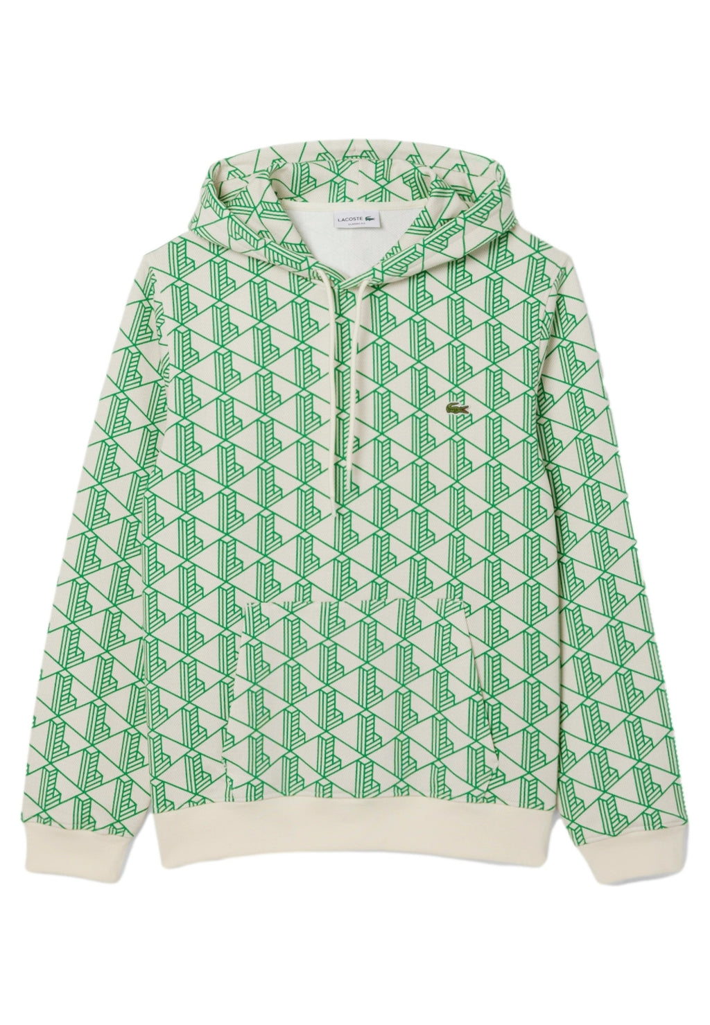 SUDADERA LACOSTE VERDE MONOGRAM HOODED SWEATSHIRT