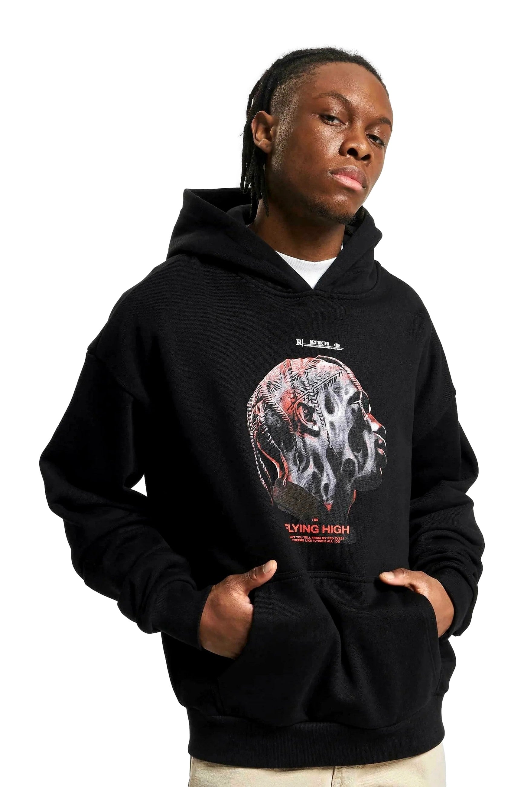 SUDADERA MISTER TEE NEGRA TRAVIS SCOTT FLYING HIGH HEAVY OVERSIZED HOODIE