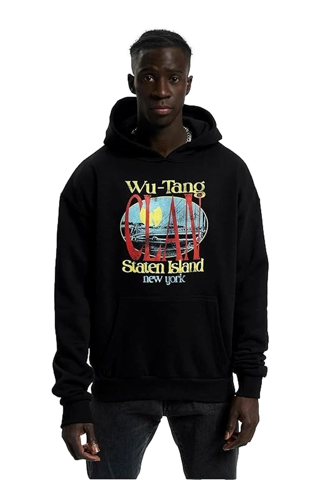 SUDADERA MISTER TEE NEGRA WU TANG STATEN ISLAND HEAVY OVERSIZED HOODIE