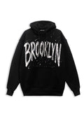 SUDADERA NEGRA BROOKLIN BRUSHED SCRIPT HOODIE