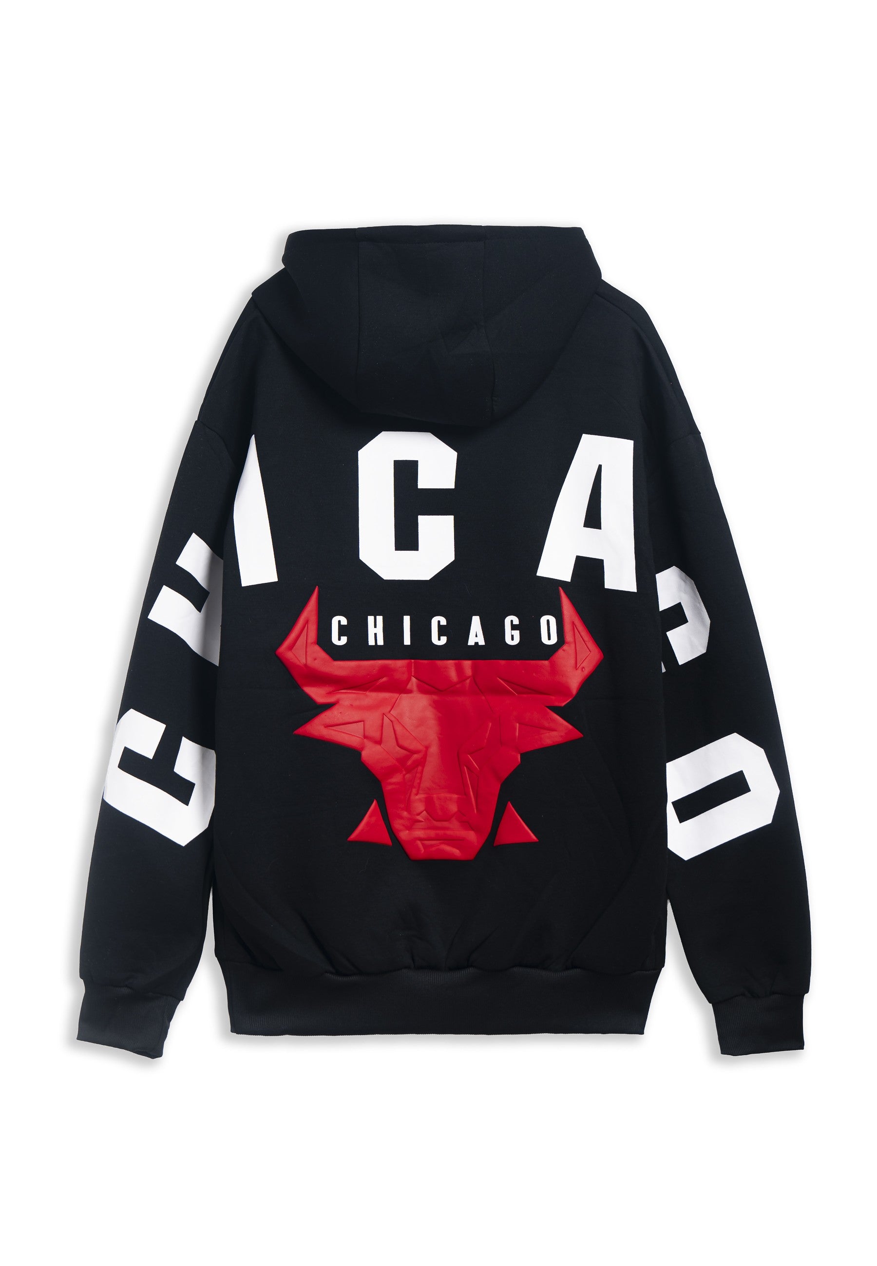 SUDADERA NEGRA BULL CHICAGO HOODIE