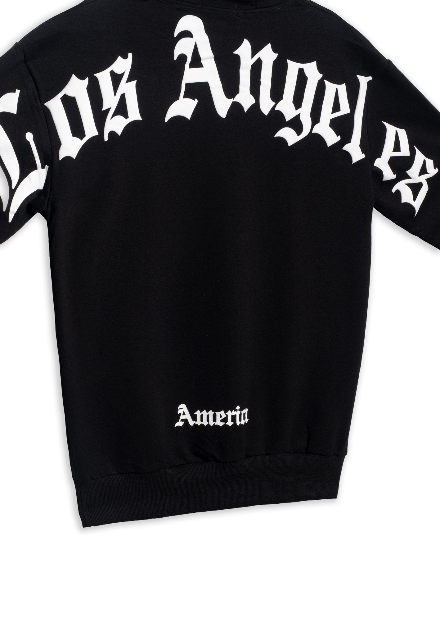 SUDADERA NEGRA LOS ANGELES BACK LOGO HOODIE - AREA ZERO