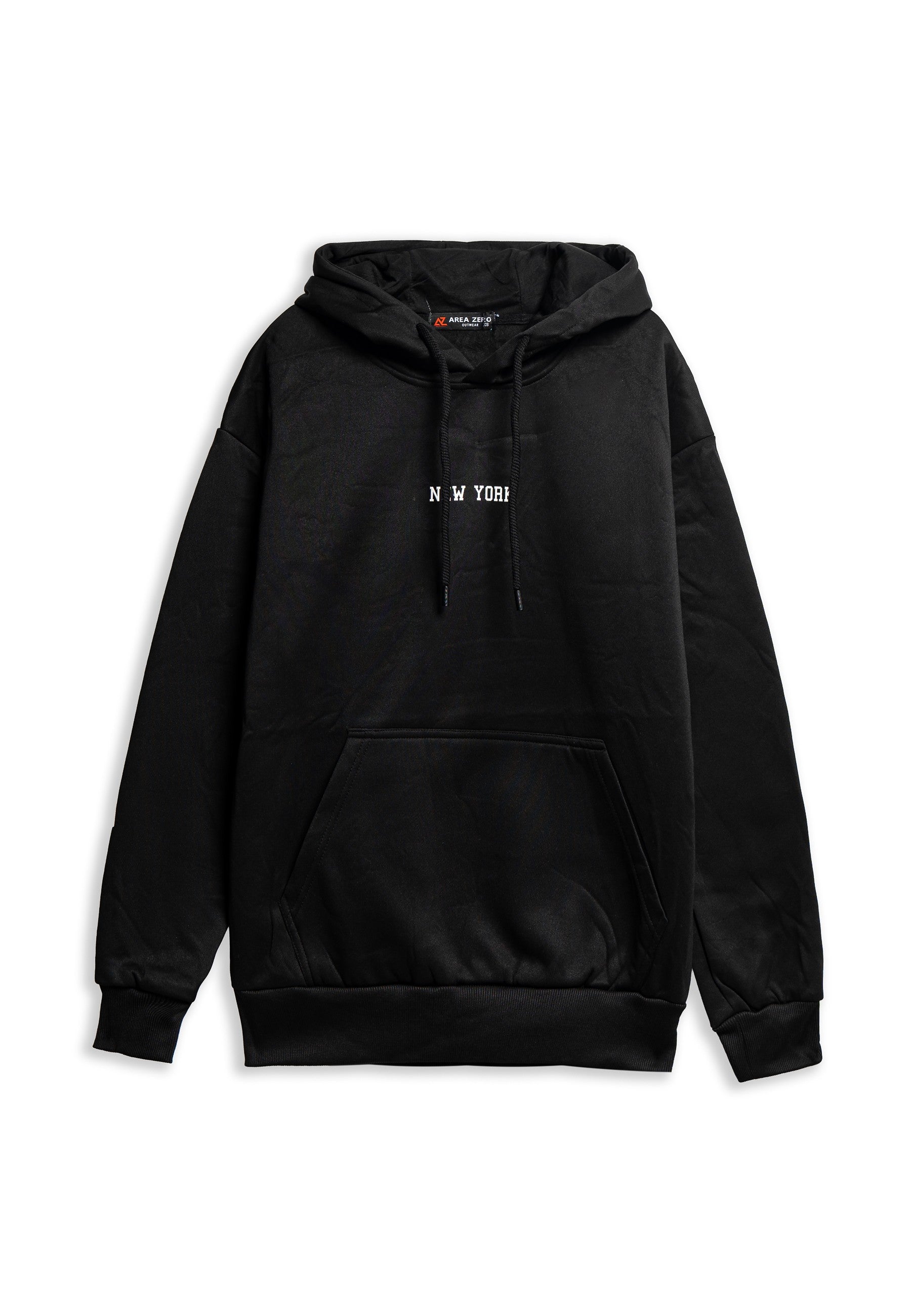 SUDADERA NEGRA NEW YORK INTERNATIONAL MARKET HOODIE