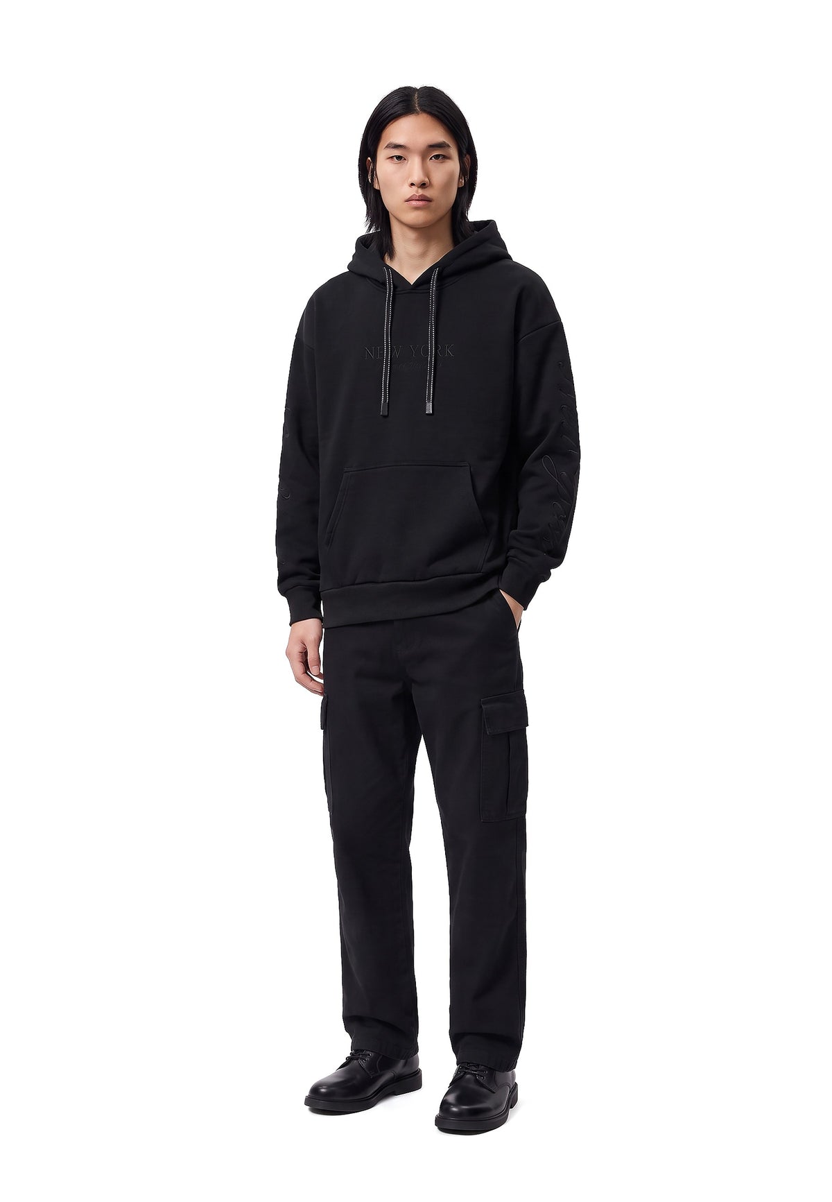 SUDADERA NEGRA NEW YORK STATE OF MIND HOODIE