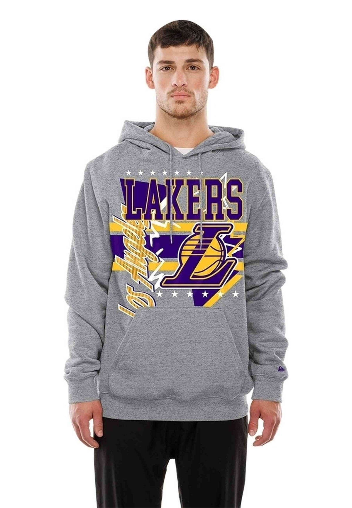 SUDADERA NEW ERA GRIS LOS ANGELES LAKERS SPT CLASSIC HOODIE