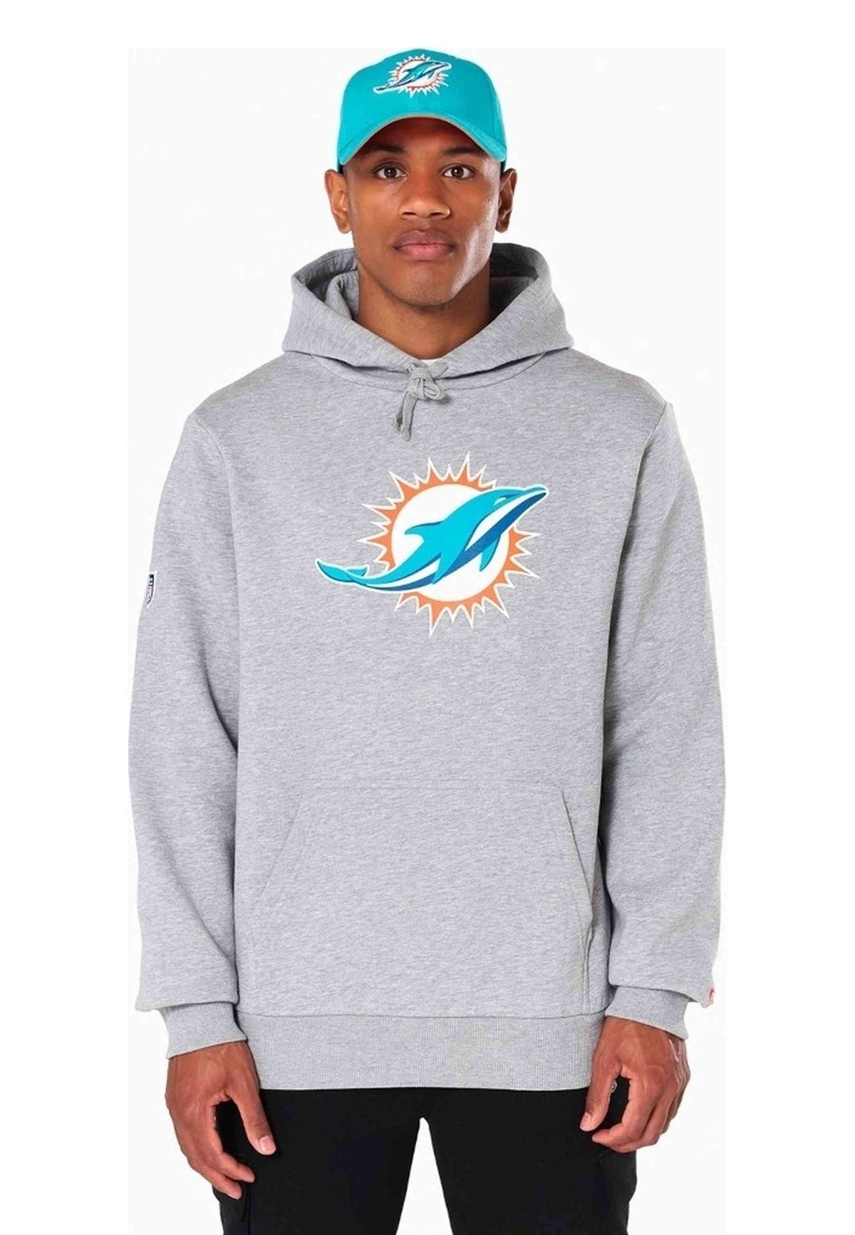 SUDADERA NEW ERA GRIS MIAMI DOLPHINS NFL REGULAR HODDY