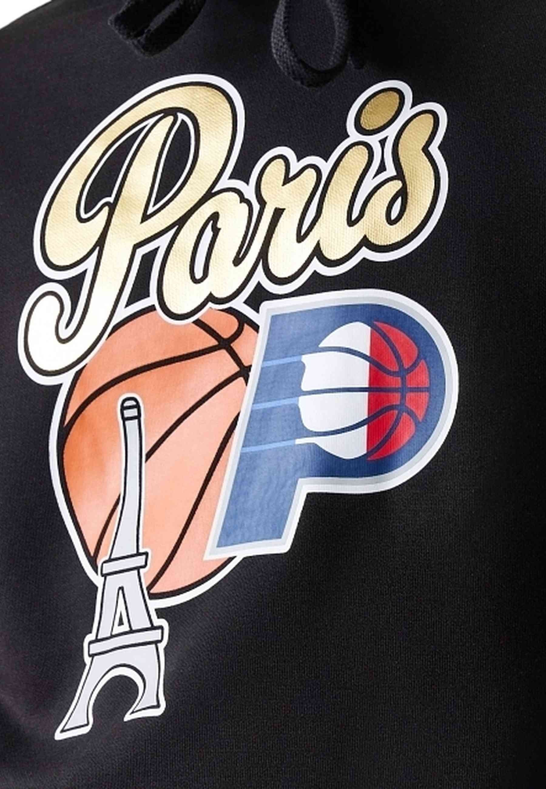 SUDADERA NEW ERA NEGRA PACERS NBA PARIS GAMES REGULAR HOODIE INDPAC