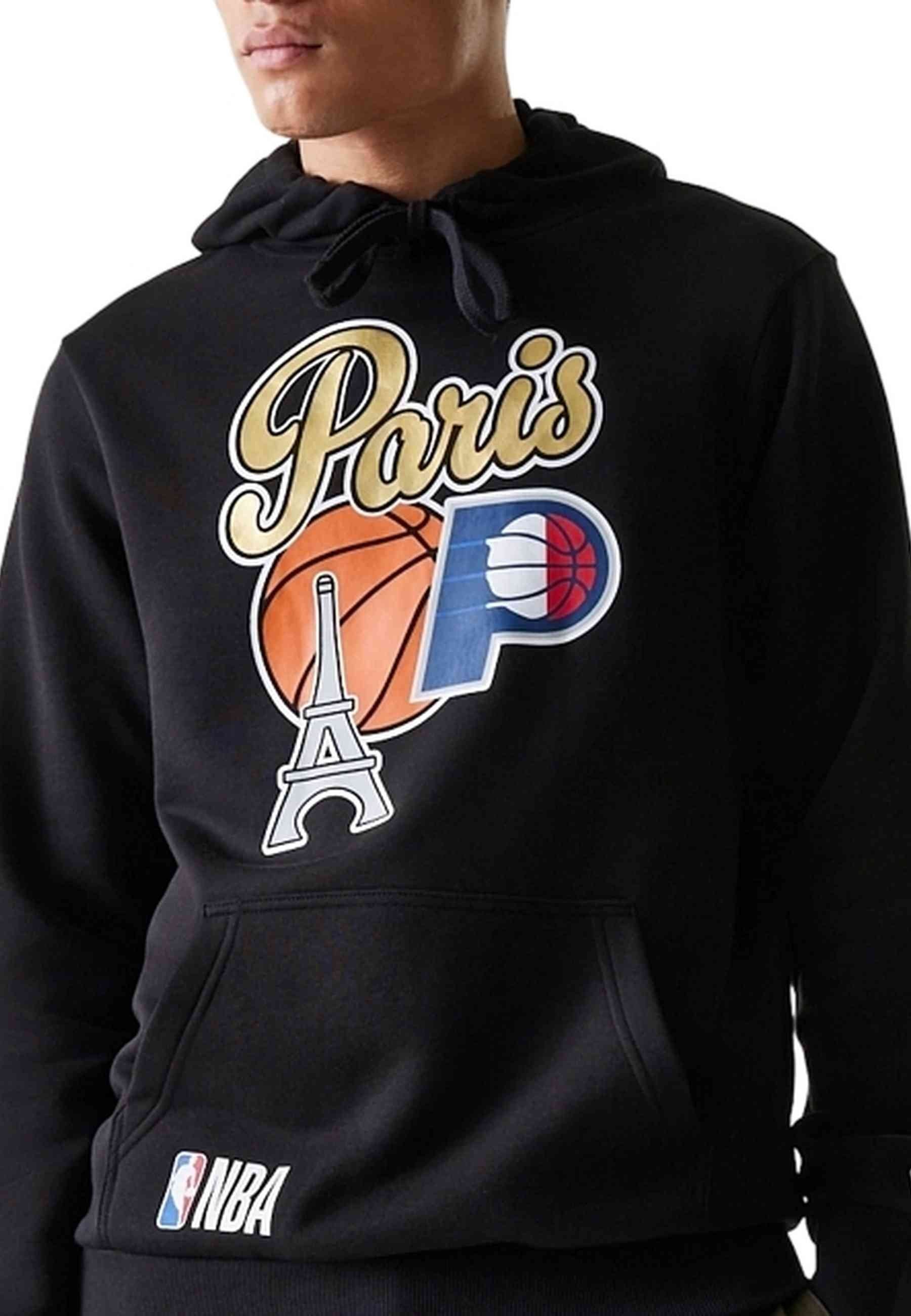SUDADERA NEW ERA NEGRA PACERS NBA PARIS GAMES REGULAR HOODIE INDPAC
