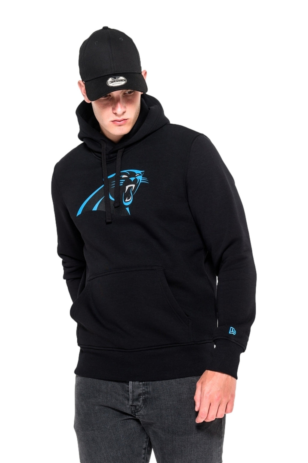 SUDADERA NEW ERA NEGRA PANTHERS TEAM LOGO PO HOODY CARPAN