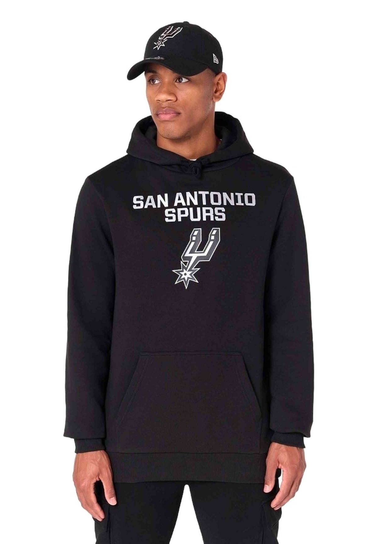 SUDADERA NEW ERA NEGRA SAN ANTONIO SPURS NBA REGULAR HOODY