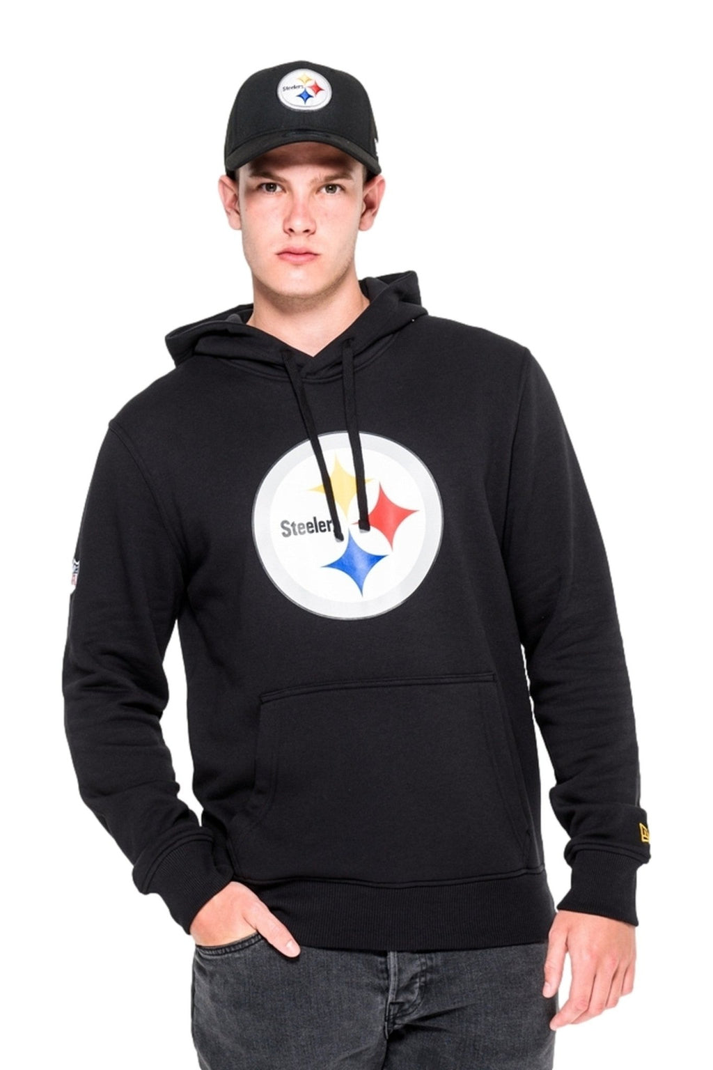 SUDADERA NEW ERA NEGRA STEELERS TEAM LOGO PO HOODY - AREA ZERO