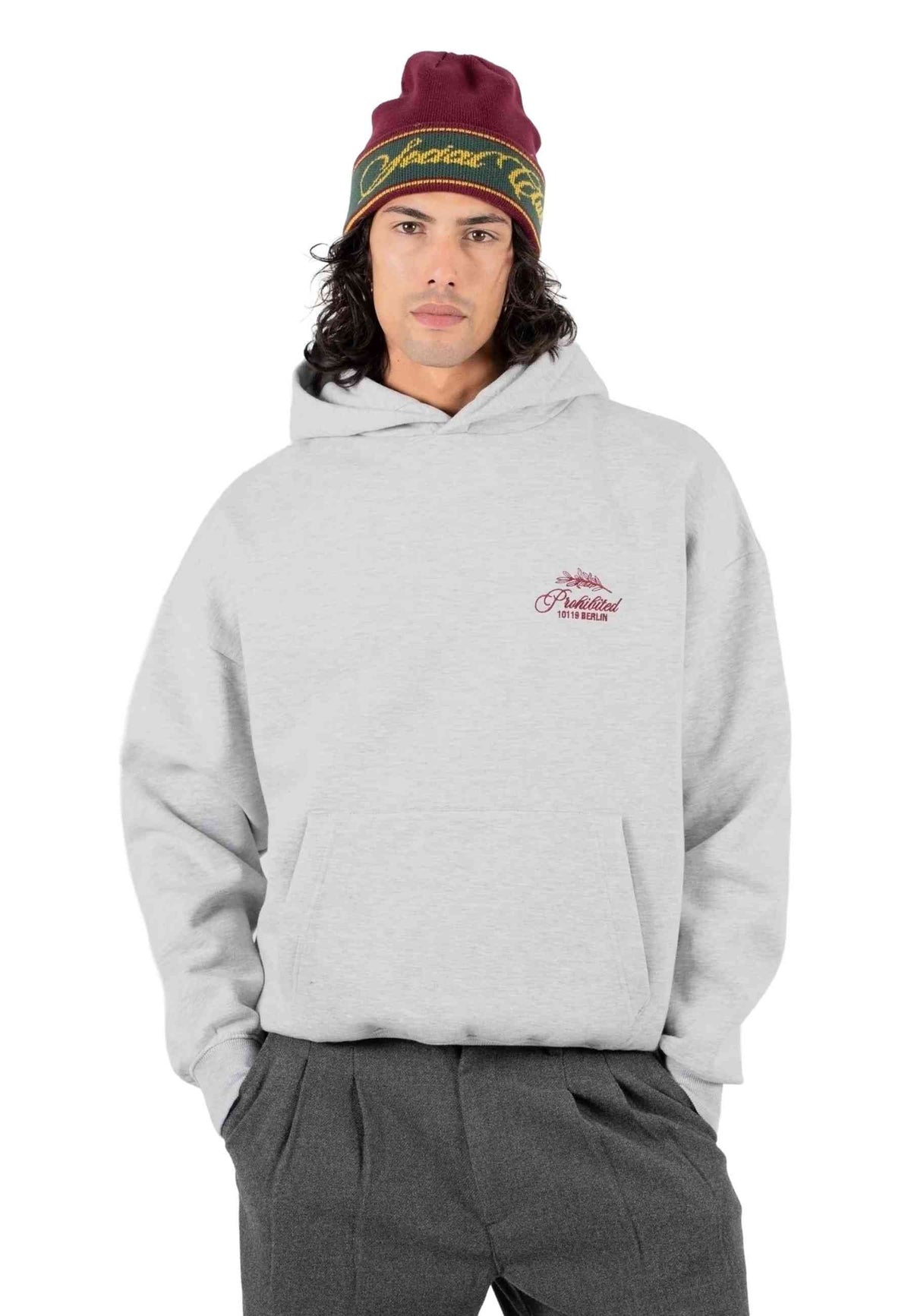 SUDADERA PROHIBITED GRIS LEAF HOODIE