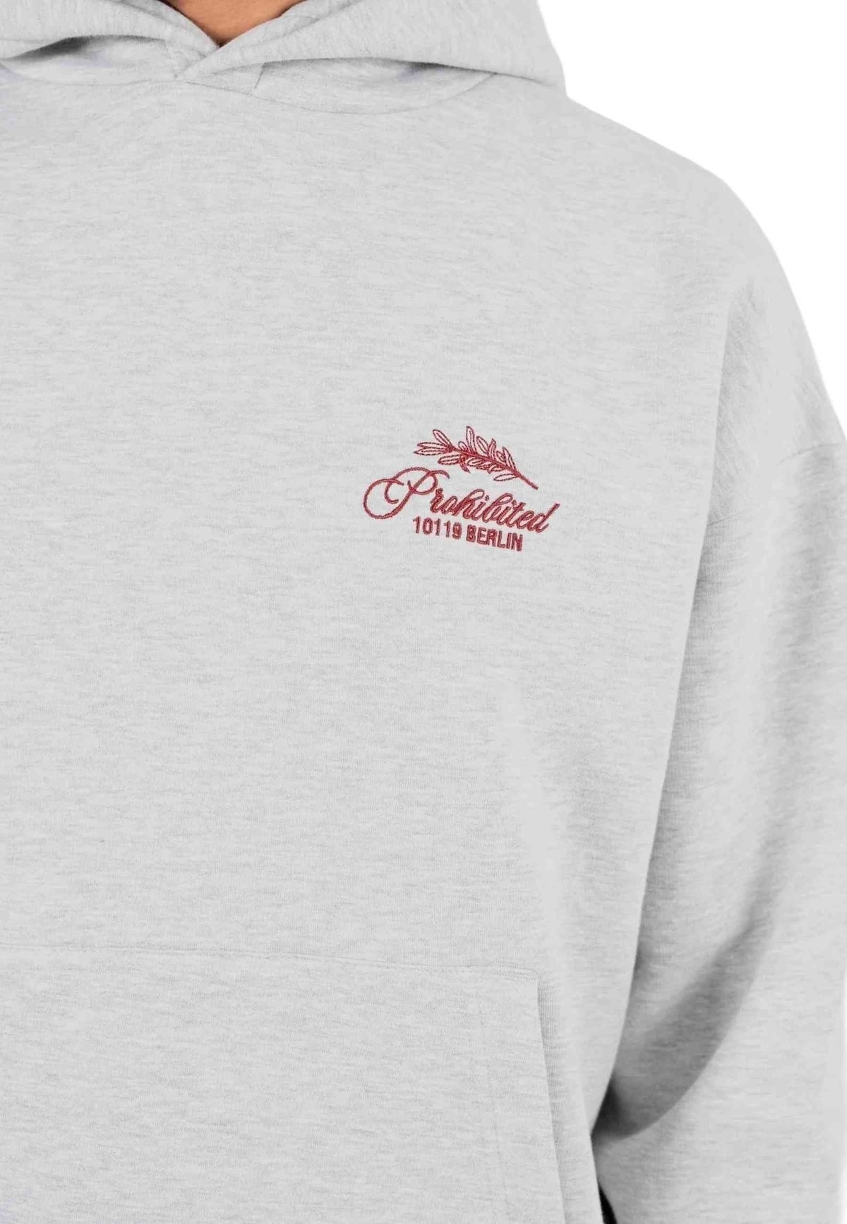 SUDADERA PROHIBITED GRIS LEAF HOODIE