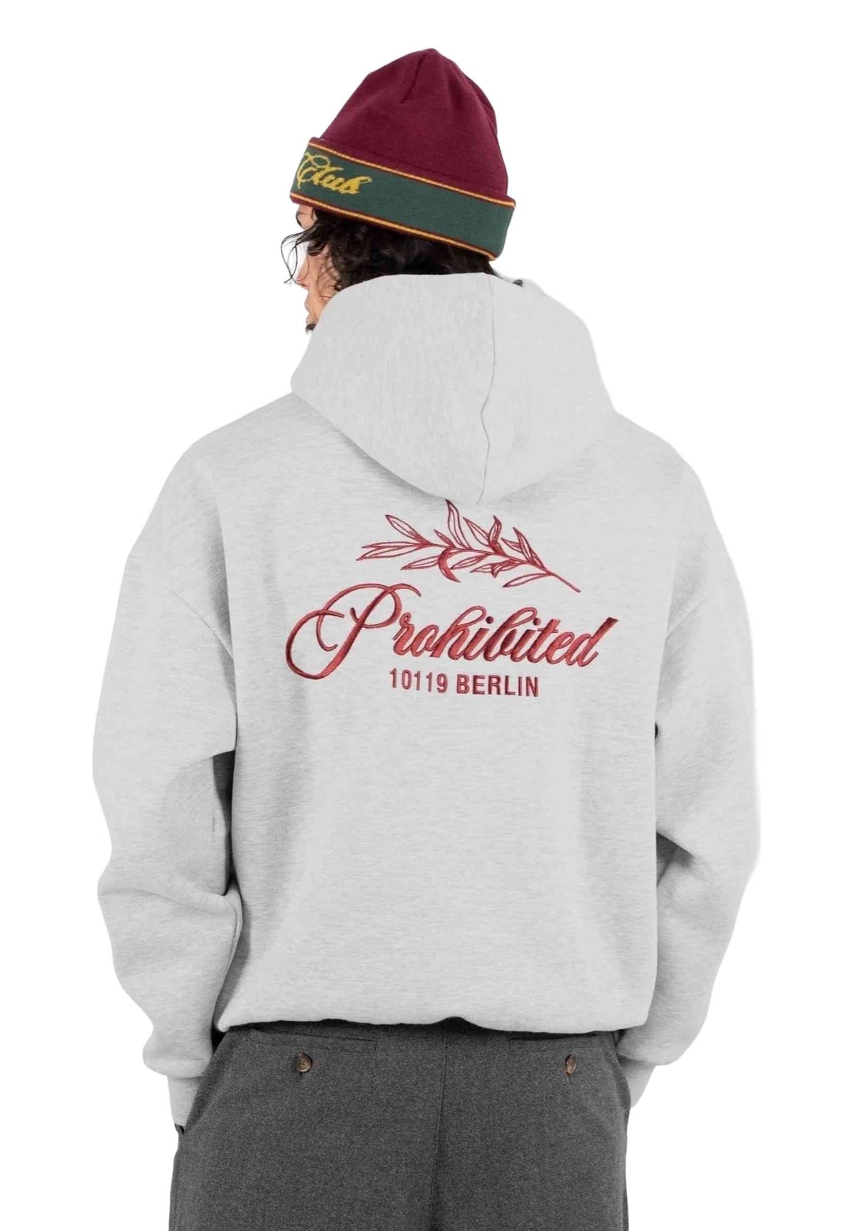 SUDADERA PROHIBITED GRIS LEAF HOODIE