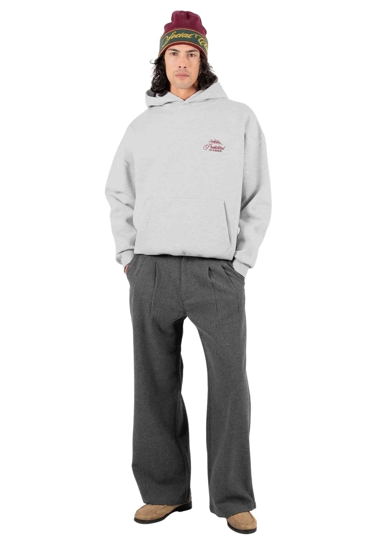 SUDADERA PROHIBITED GRIS LEAF HOODIE