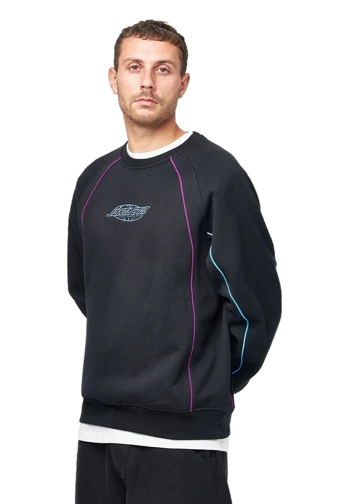 SUDADERA SANTA CRUZ NEGRA PINSTRIPE CREWNECK