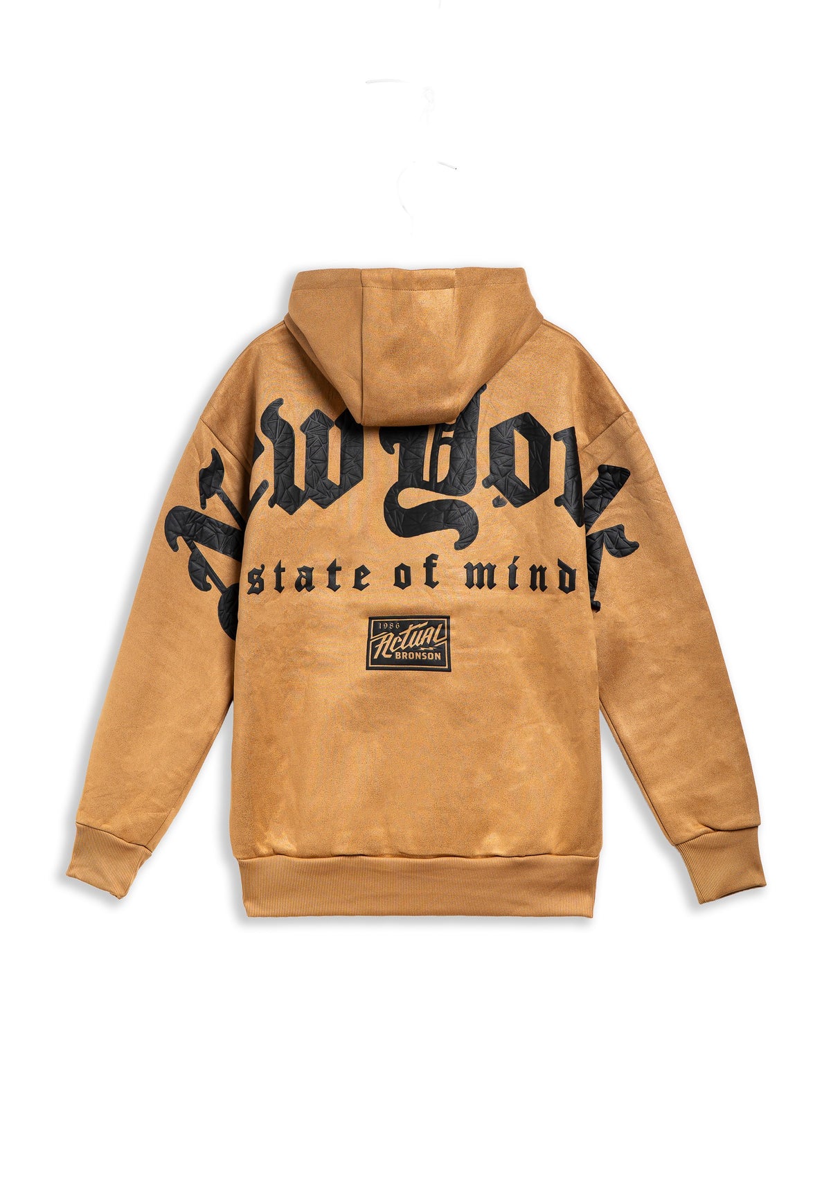 SUDADERA TOSTADA NEW YORK STATE OF MIND VELOUR HOODIE