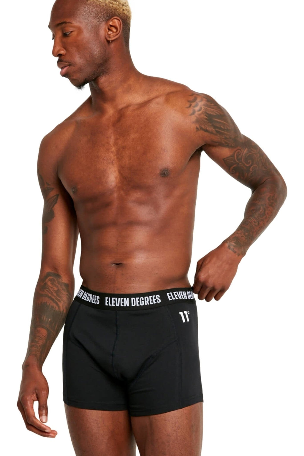 TRIPACK BOXERS 11 DEGREES BLANCO/NEGRO/GRIS WORDS LOGO - AREA ZERO