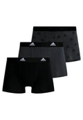 TRIPACK BOXERS ADIDAS NEGRO/GRIS LEOPARD ACTIVE FLEX COTTON