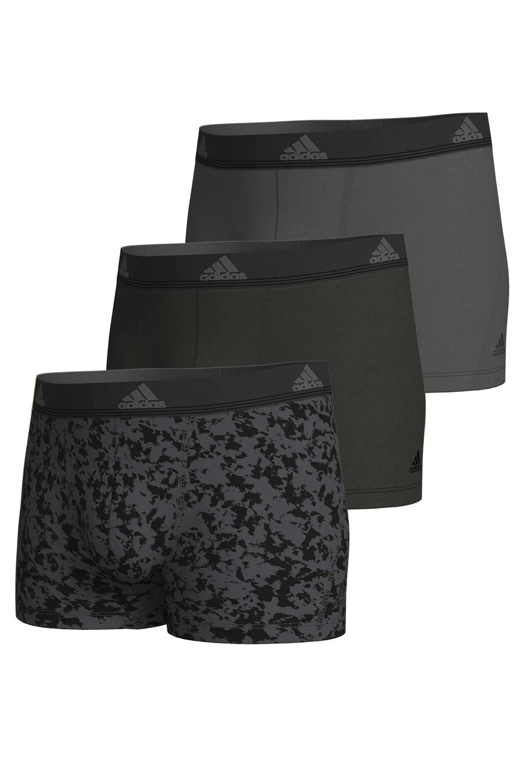 TRIPACK BOXERS ADIDAS NEGROS ACTIVE FLEX COTTON BLACK PRINT - AREA ZERO