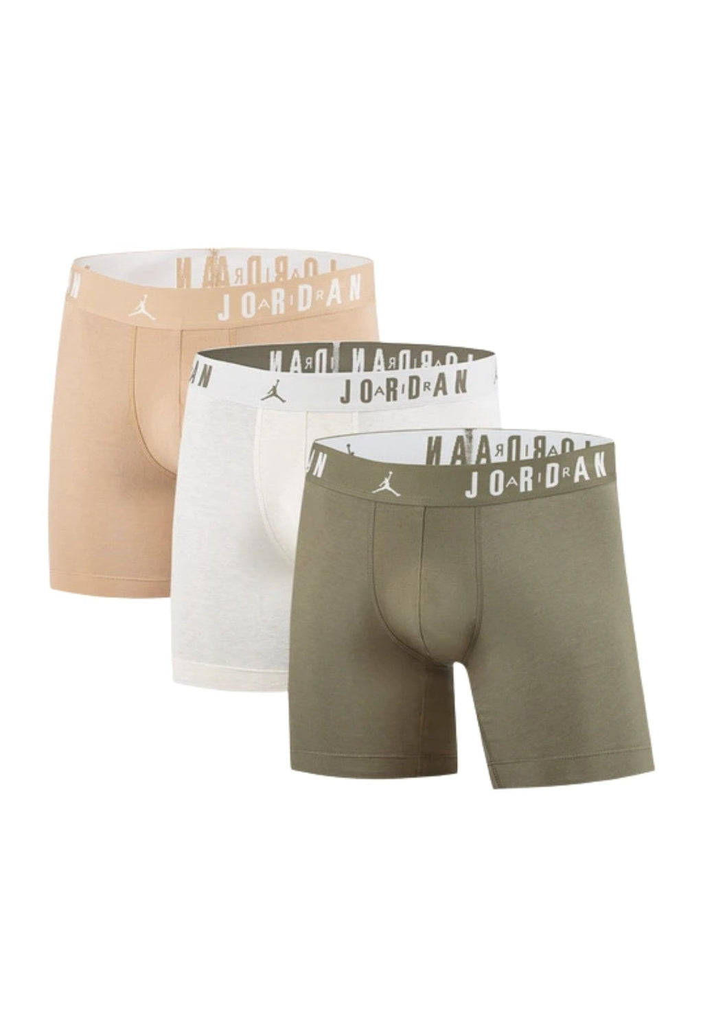 TRIPACK BOXERS JORDAN BEIGE/BLANCO/VERDE FLIGHT COTTON CORE BRIEFS - AREA ZERO
