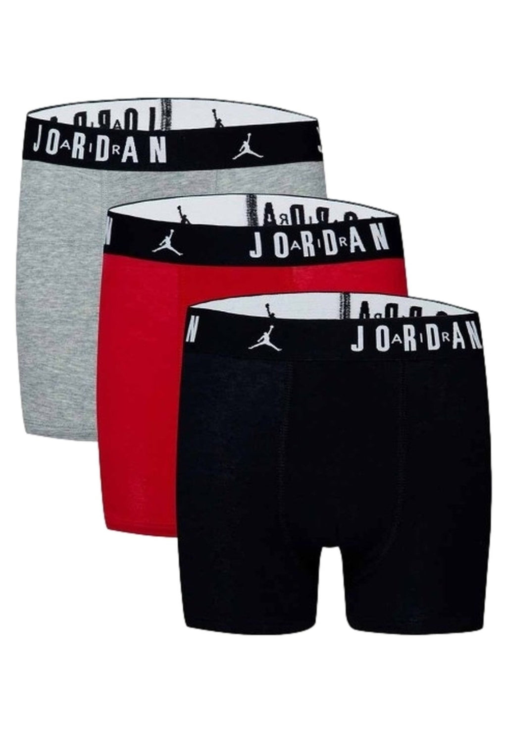 TRIPACK BOXERS JORDAN ROJO/NEGRO/GRIS FLIGHT COTTON CORE BRIEFS - AREA ZERO