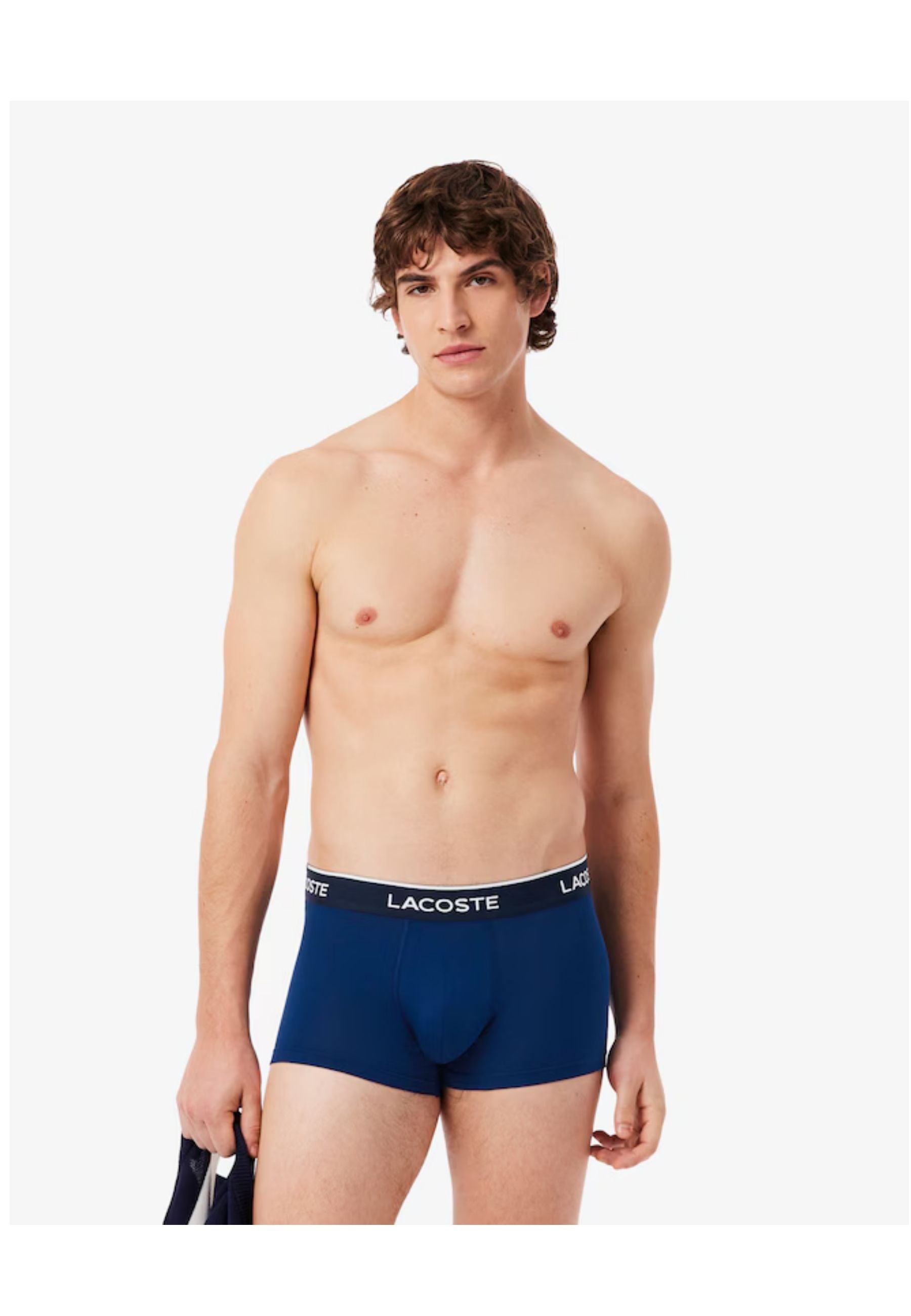 TRIPACK BOXERS LACOSTE MARINO-ROJO-AZUL BRANDED WAISTBAND