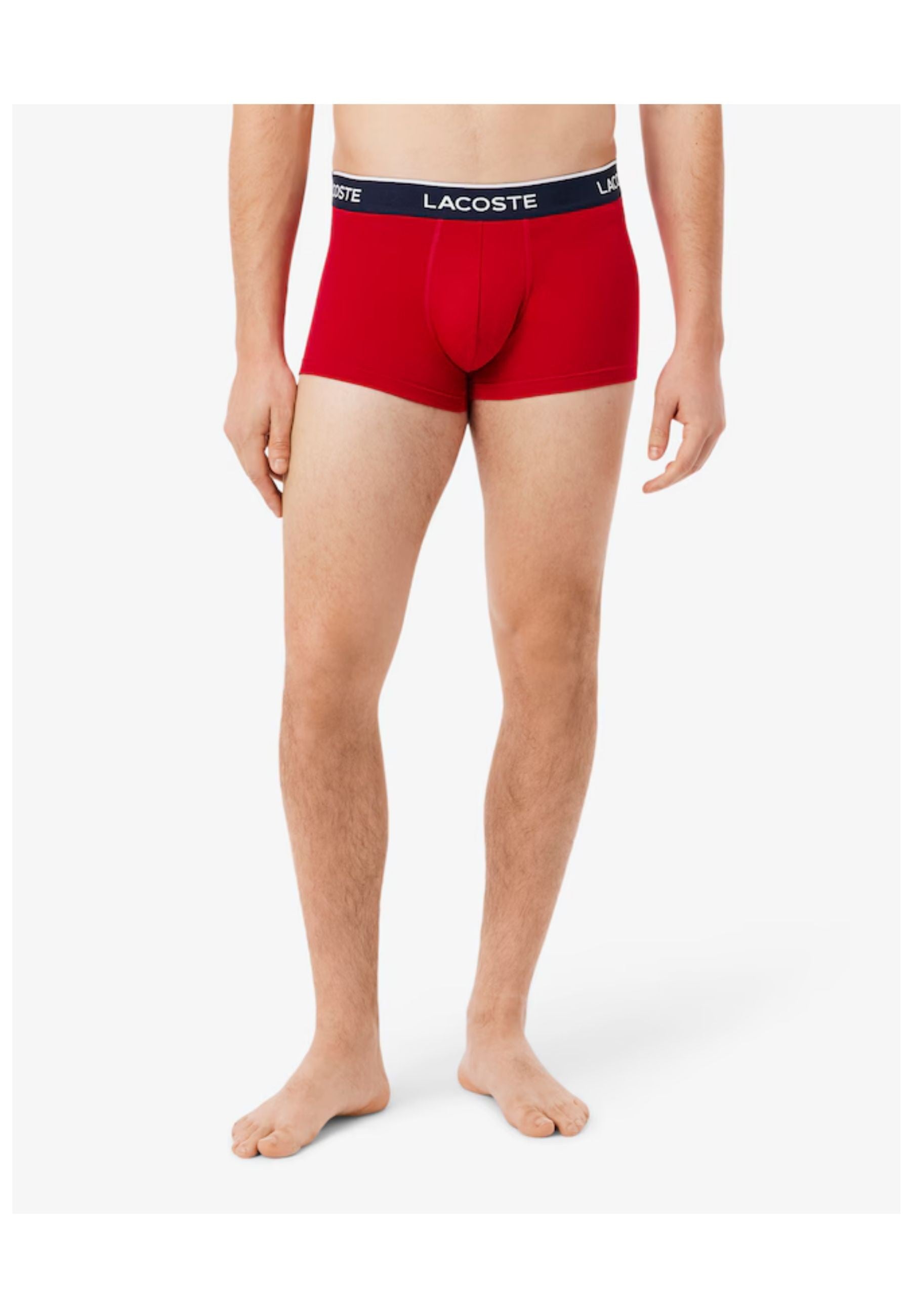 TRIPACK BOXERS LACOSTE MARINO-ROJO-AZUL BRANDED WAISTBAND
