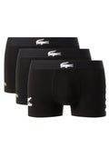 TRIPACK BOXERS LACOSTE NEGROS BIG CROCO SIDED LOGO TRUNKS