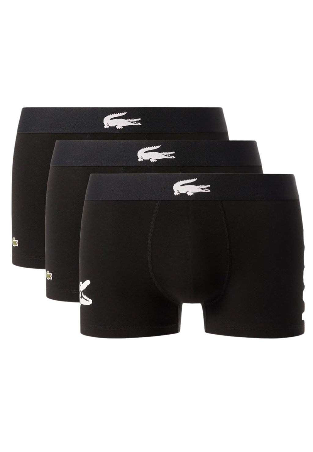 TRIPACK BOXERS LACOSTE NEGROS BIG CROCO SIDED LOGO TRUNKS