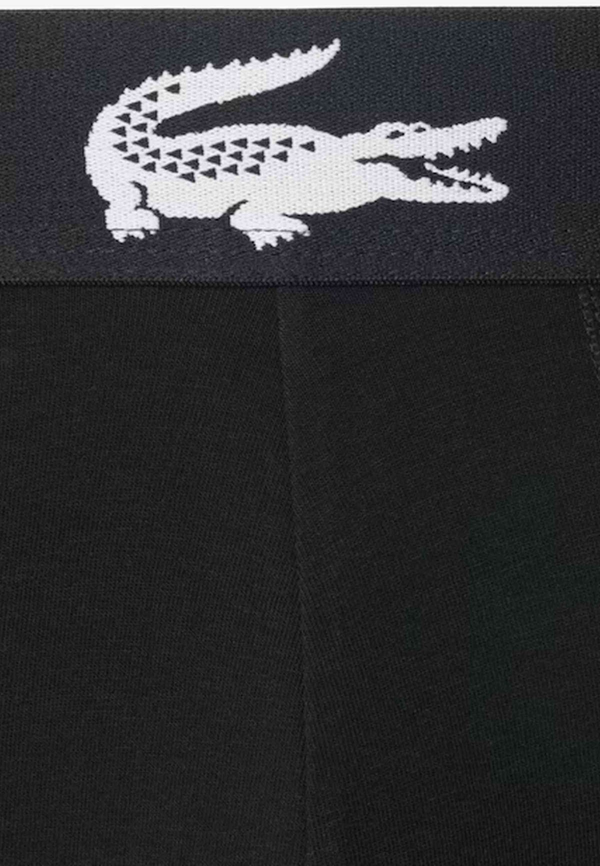 TRIPACK BOXERS LACOSTE NEGROS BIG CROCO WAISTBAND TRUNKS