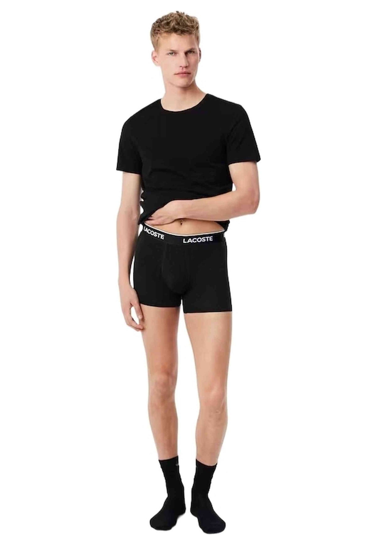 TRIPACK BOXERS LACOSTE NEGROS