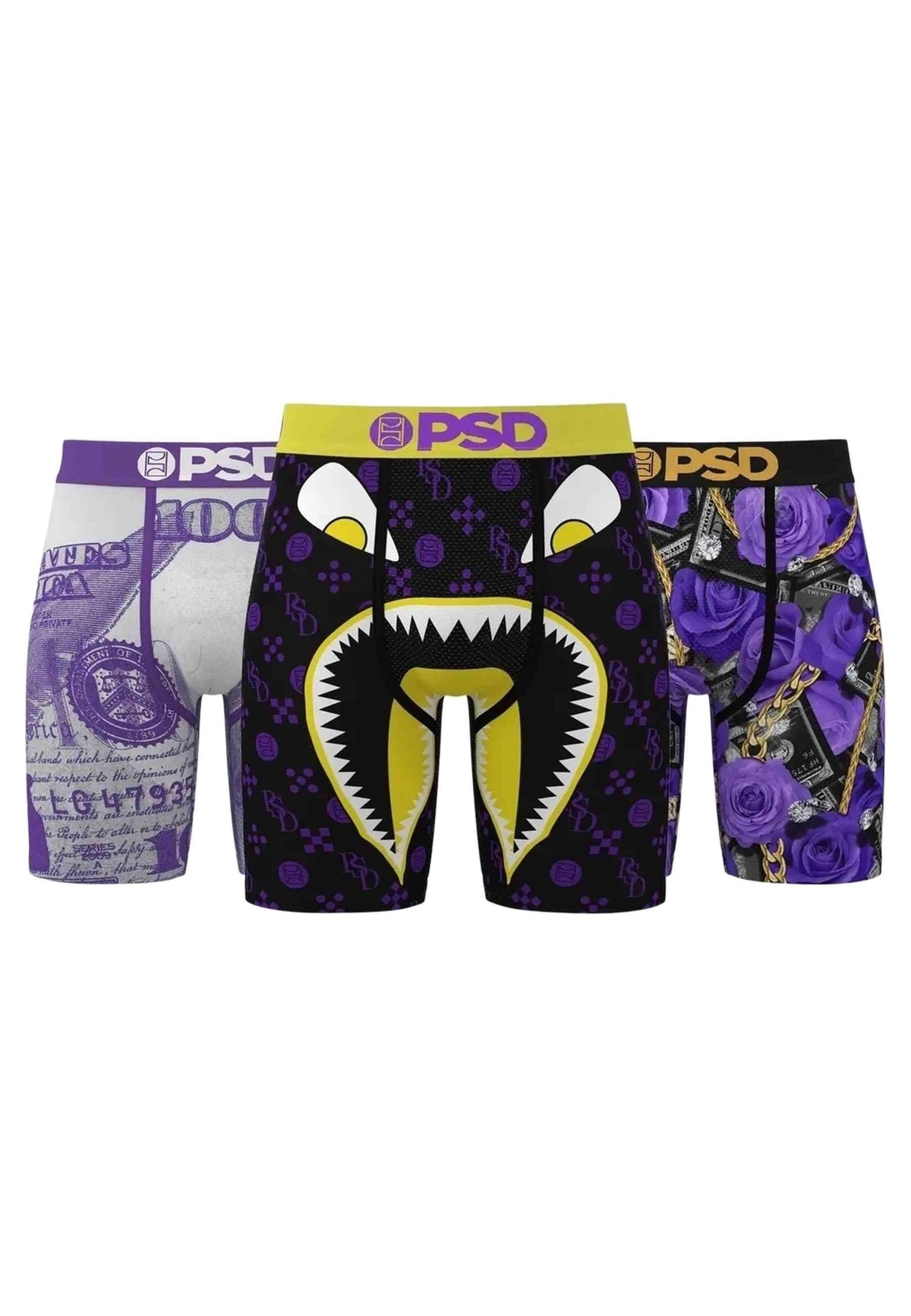 TRIPACK BOXERS PSD MORADOS PURPLE RAIN STANDARD LENGTH TRUNK