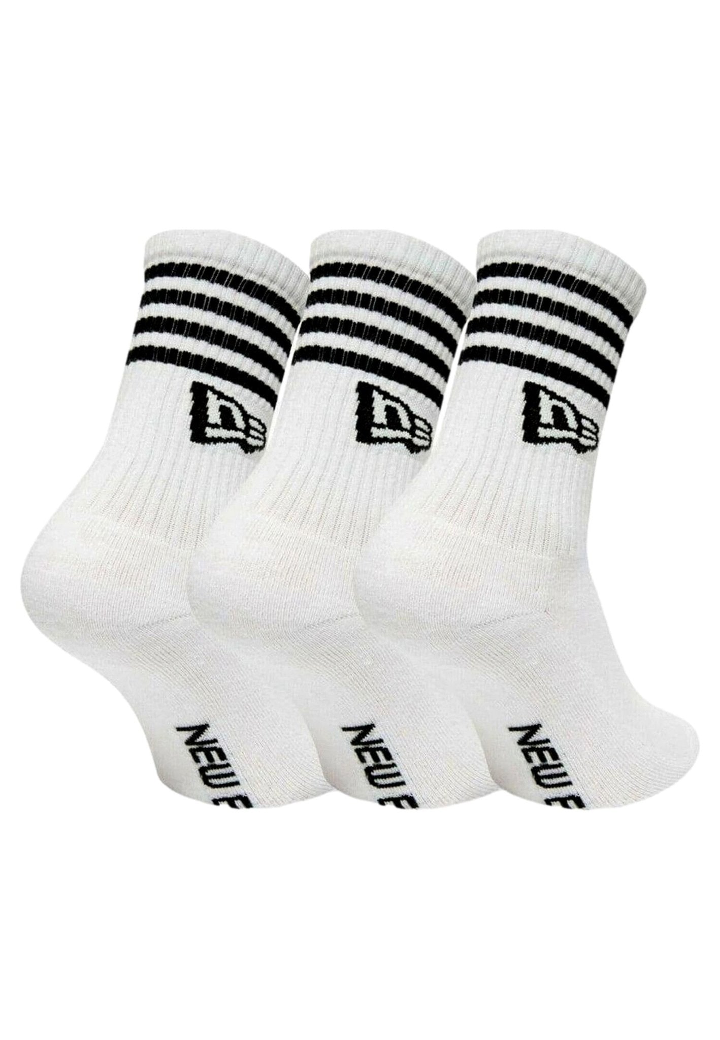 TRIPACK CALCETINES NEW ERA BLANCOS STRIPE CREW SOCKS - AREA ZERO