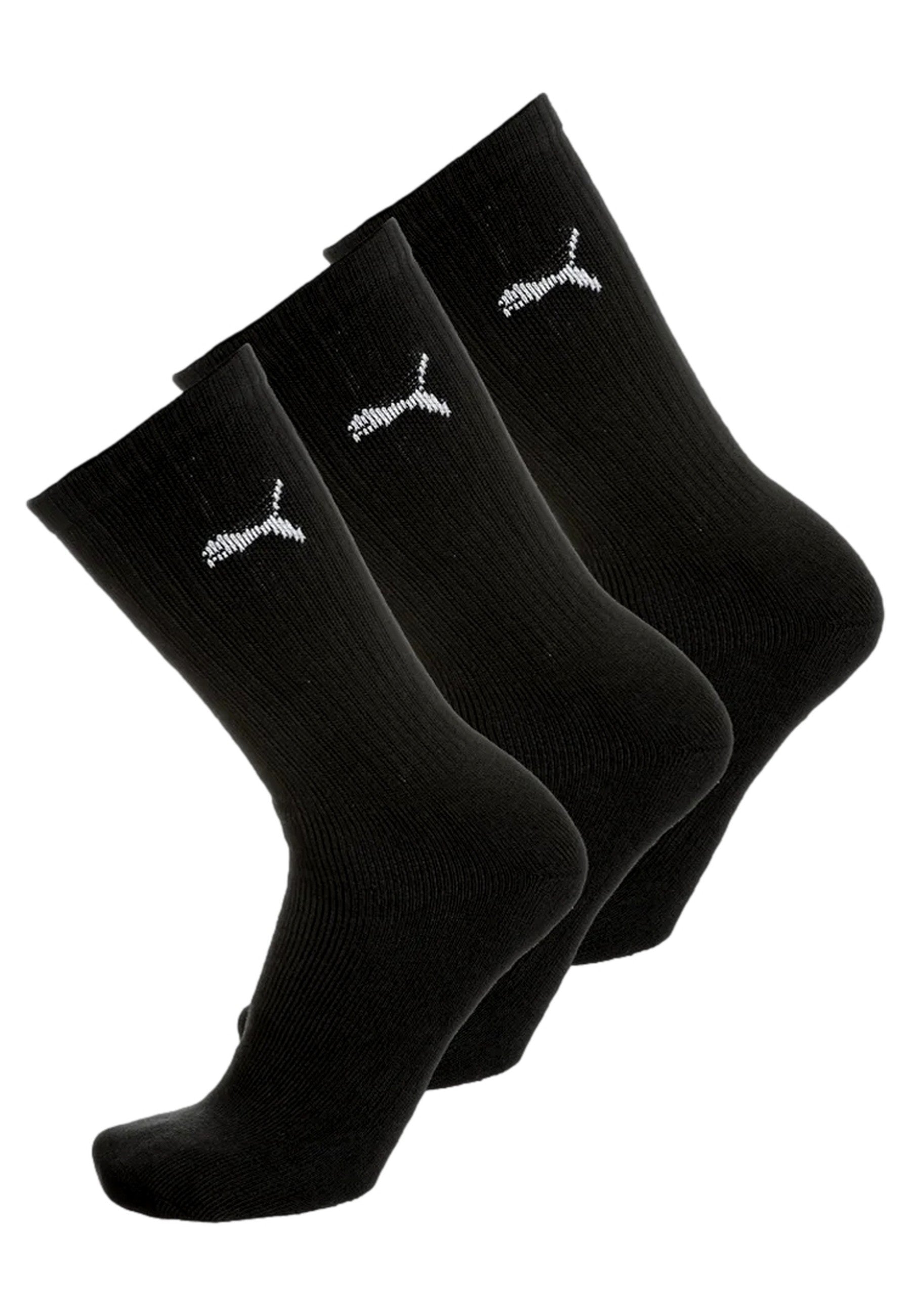 TRIPACK CALCETINES PUMA NEGROS ALTOS UNISEX CREW SOCKS