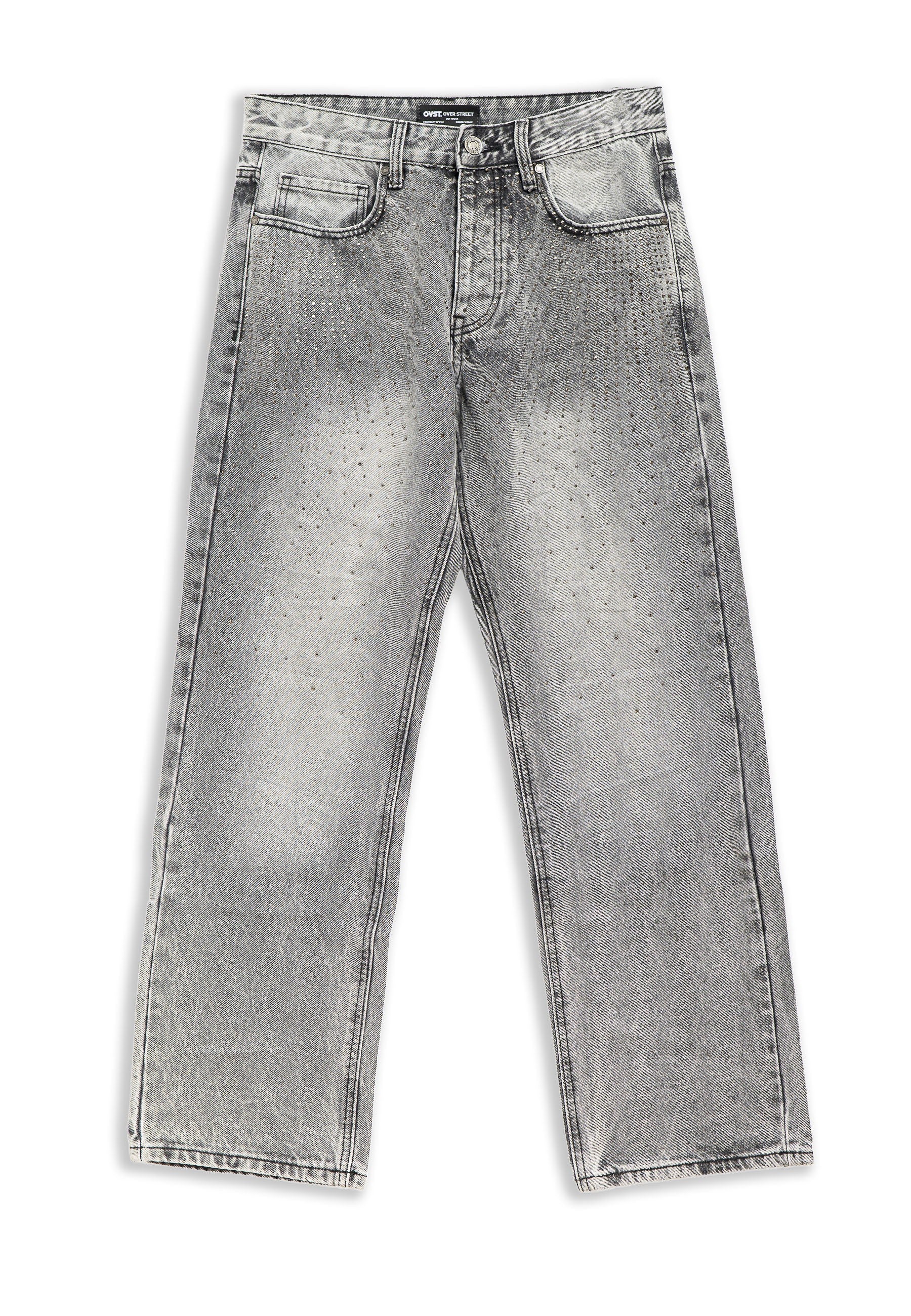 VAQUERO GRIS GASTADO WIDE LEG GLOW PANT