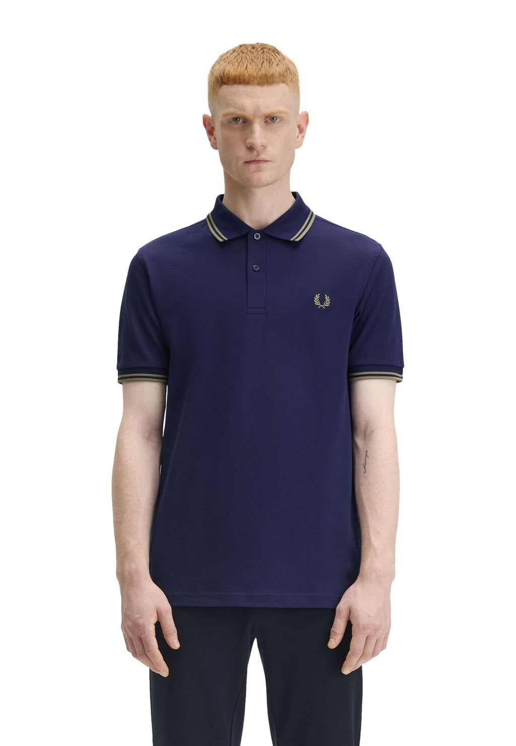 POLO FRED PERRY MARINO/VERDE TWIN TIPPED SHIRT