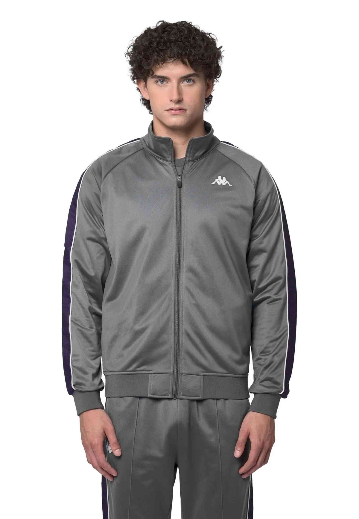 CHAQUETA KAPPA GRIS/VIOLETA ANNISTON SLIM 222 BANDA JACKET