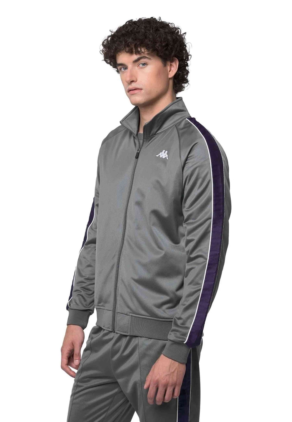 CHAQUETA KAPPA GRIS/VIOLETA ANNISTON SLIM 222 BANDA JACKET