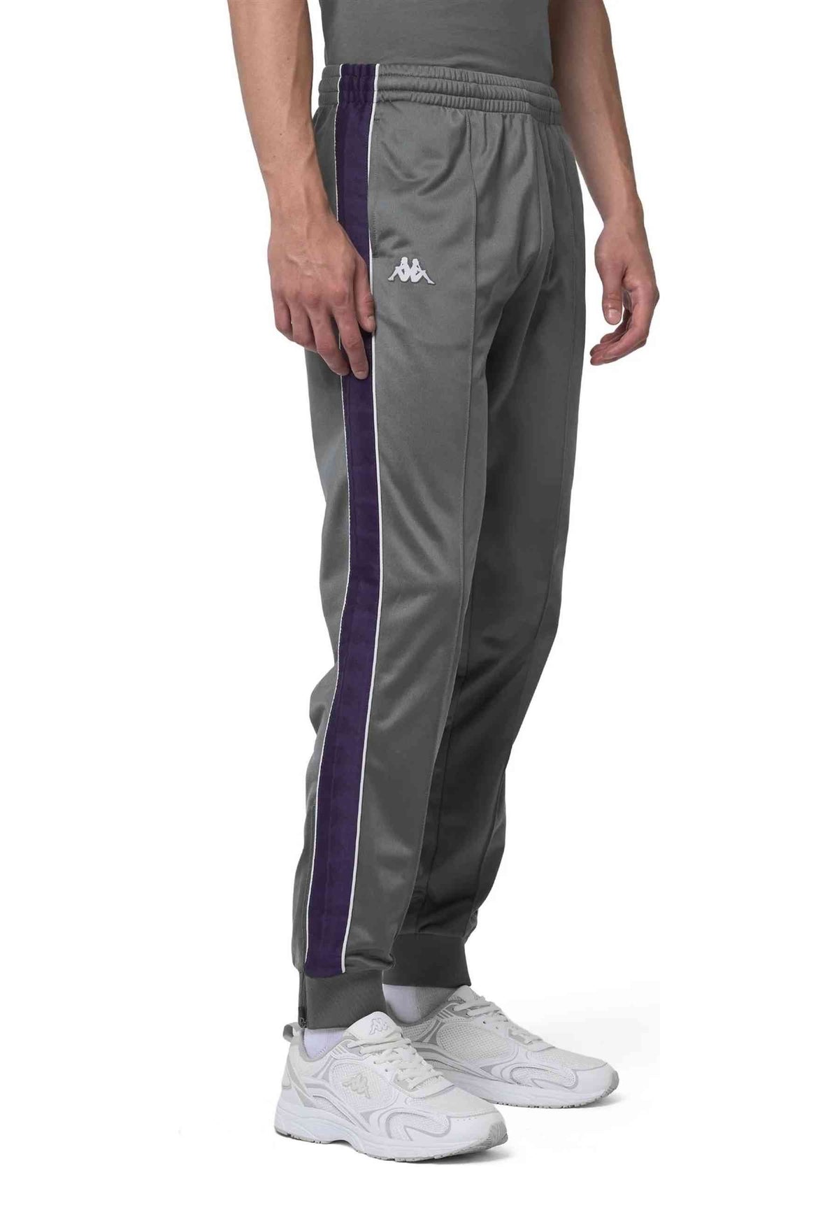 PANTALON KAPPA GRIS/VIOLETA BANDA RASTORIA SLIM TRACKPANT