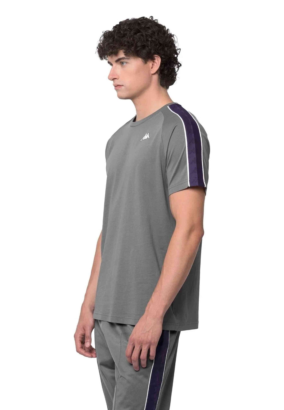 CAMISETA KAPPA GRIS/VIOLETA COEN SLIM FIT TEE