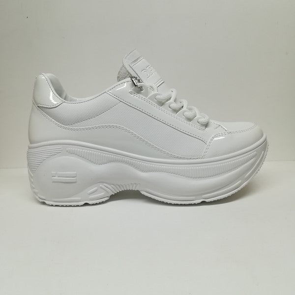 ZAPATILLA D.FRANKLIN BLANCA CHAROL DISRUPTOR CORDONES