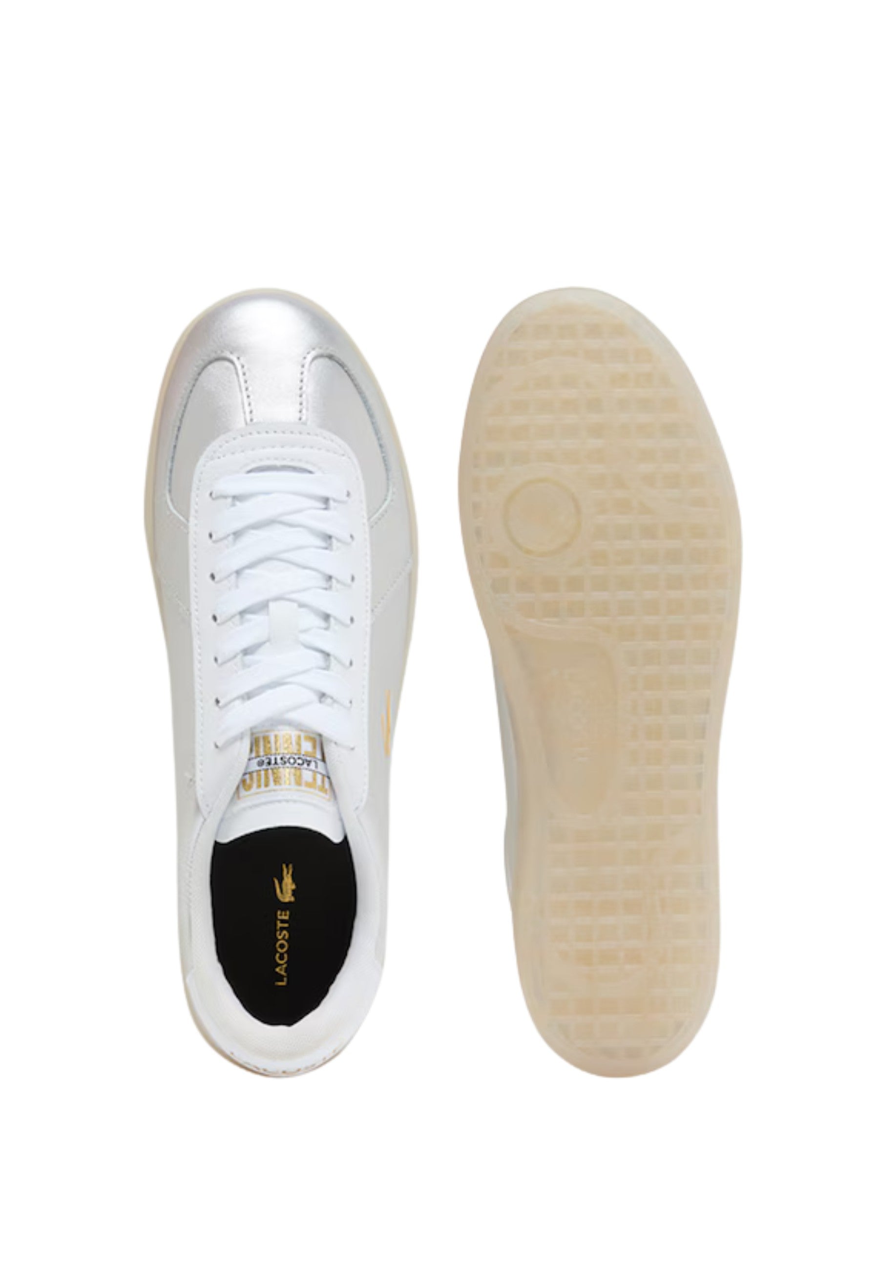 ZAPATILLAS LACOSTE PLATEADAS BASESHOT PRO SNEAKERS